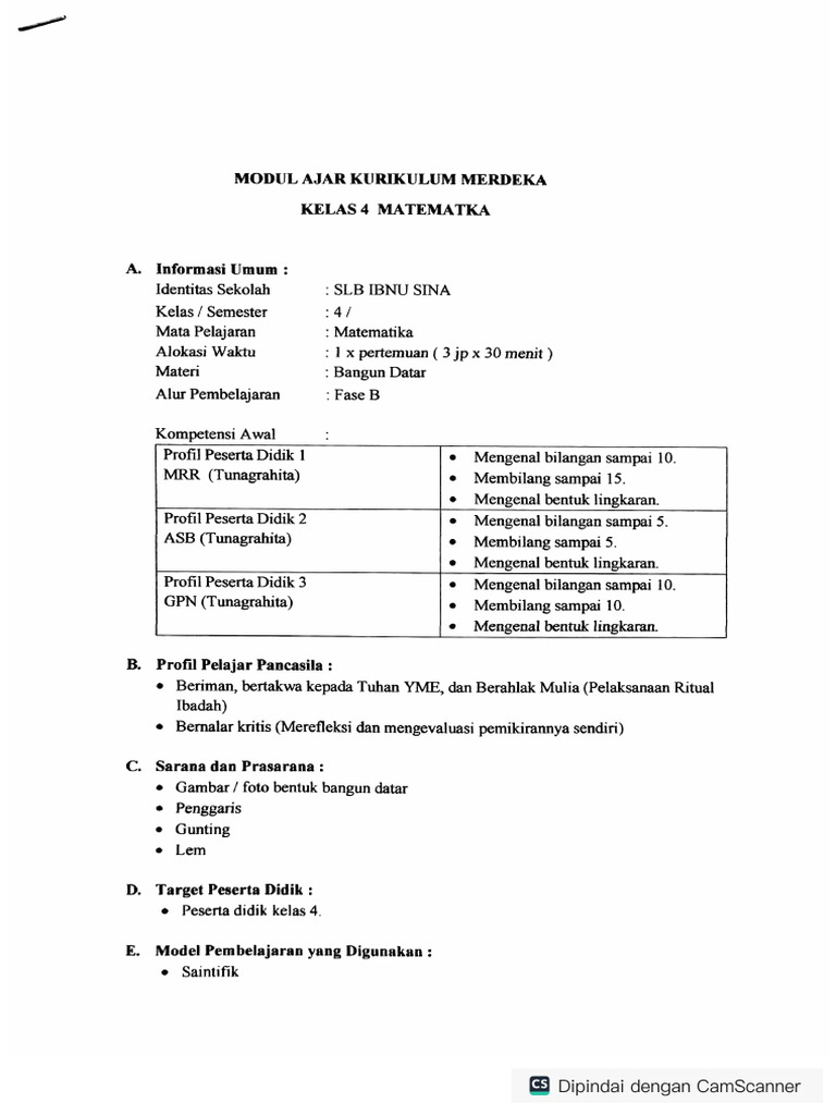 Modul Ajar Kumer Kelas 4 Matematika | PDF