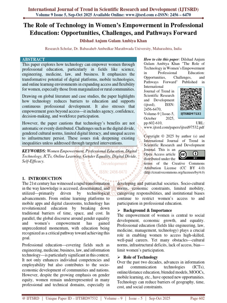 Technology's Impact on Women's Education | PDF | Educational Technology ...
