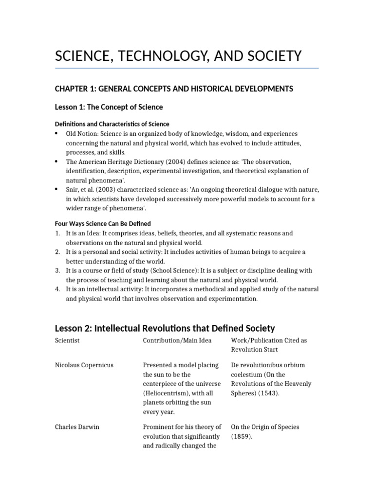 Science and Technology in Society | PDF | Science | Universe