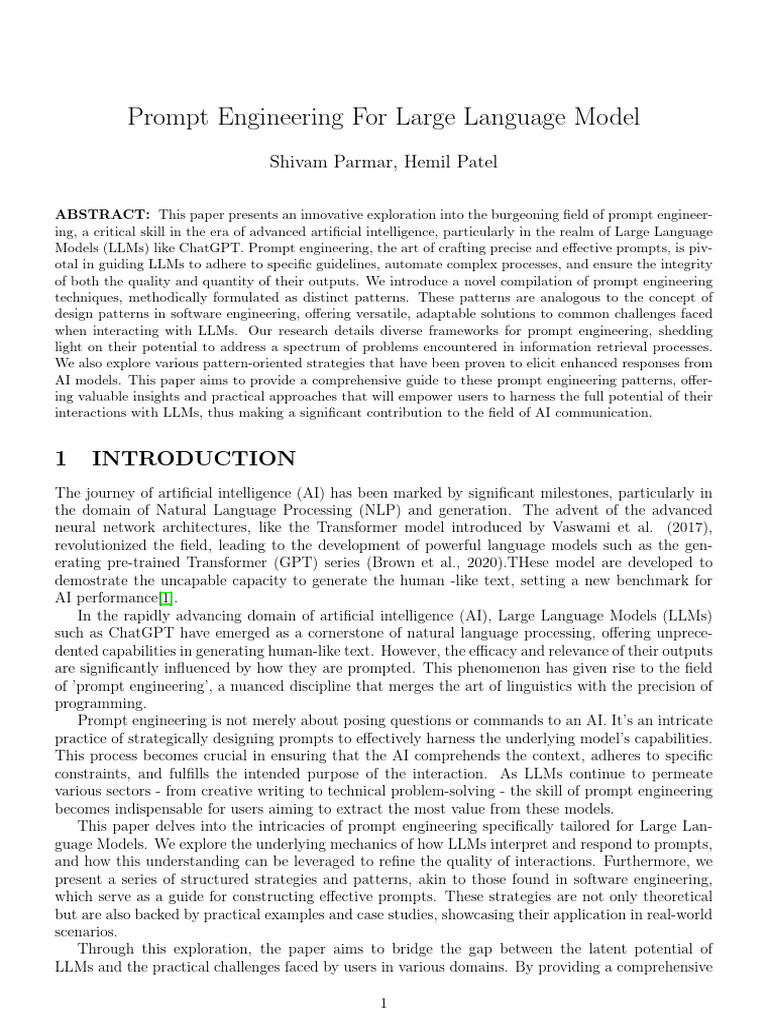 Prompt Engineering for LLMs Explained | PDF | Artificial Intelligence ...