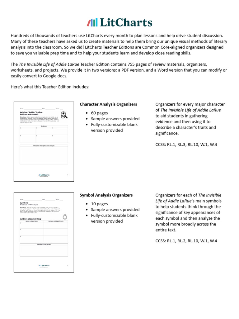 Addie LaRue Teacher Edition Resources | PDF | Behavior Modification ...