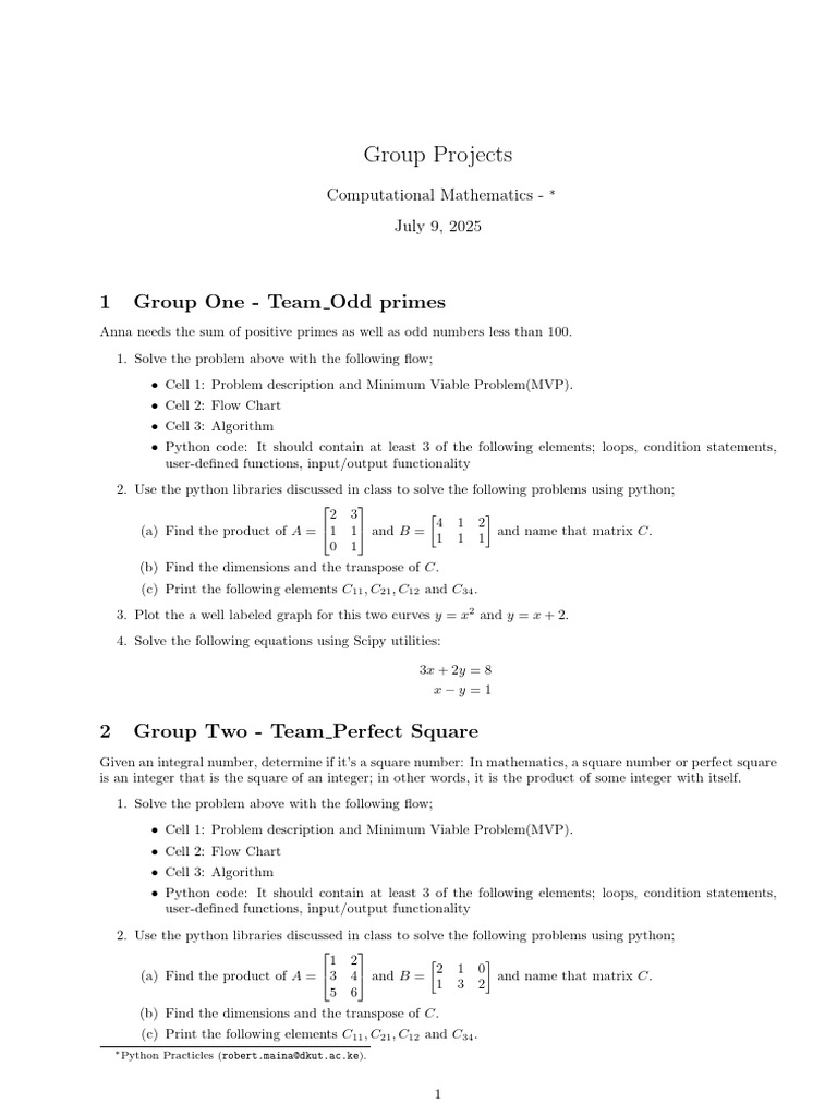Python Group Project Assignments | PDF | Matrix (Mathematics ...
