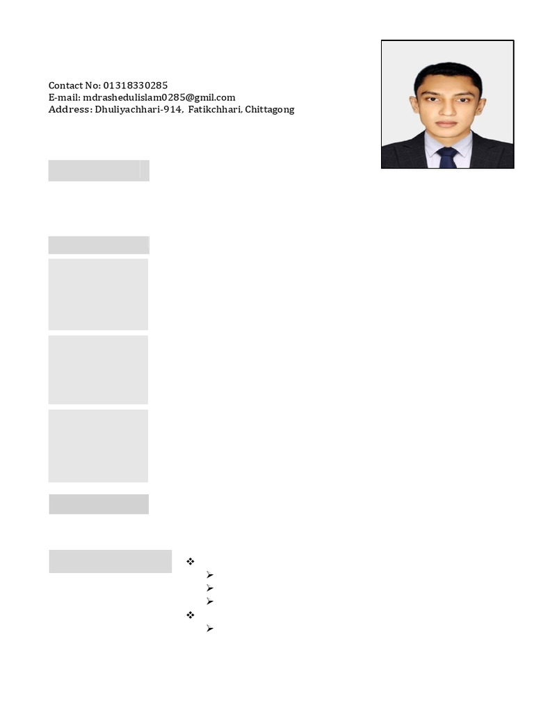MD Rashedul Islam CV: Skills & Education | PDF