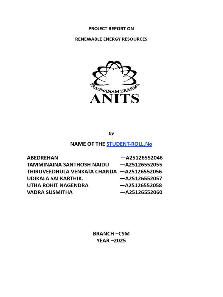 Guidelines and Coverpage Model of Project Report | PDF