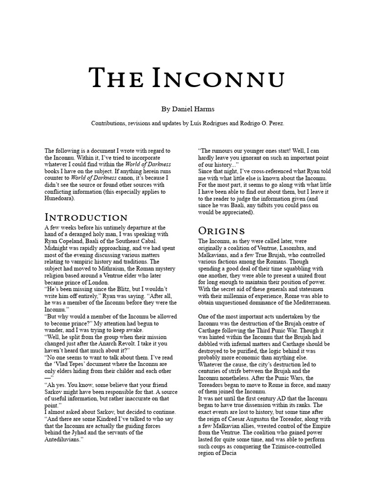 Vampire Inconnu | PDF