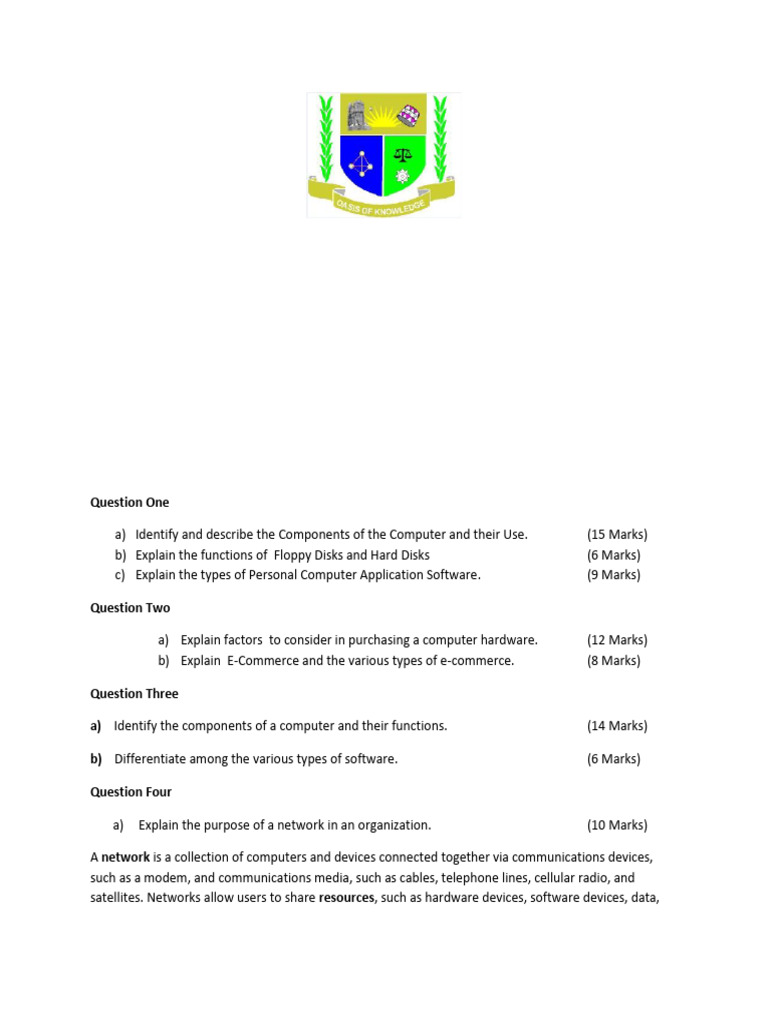 Computer Applications Exam Guide | PDF