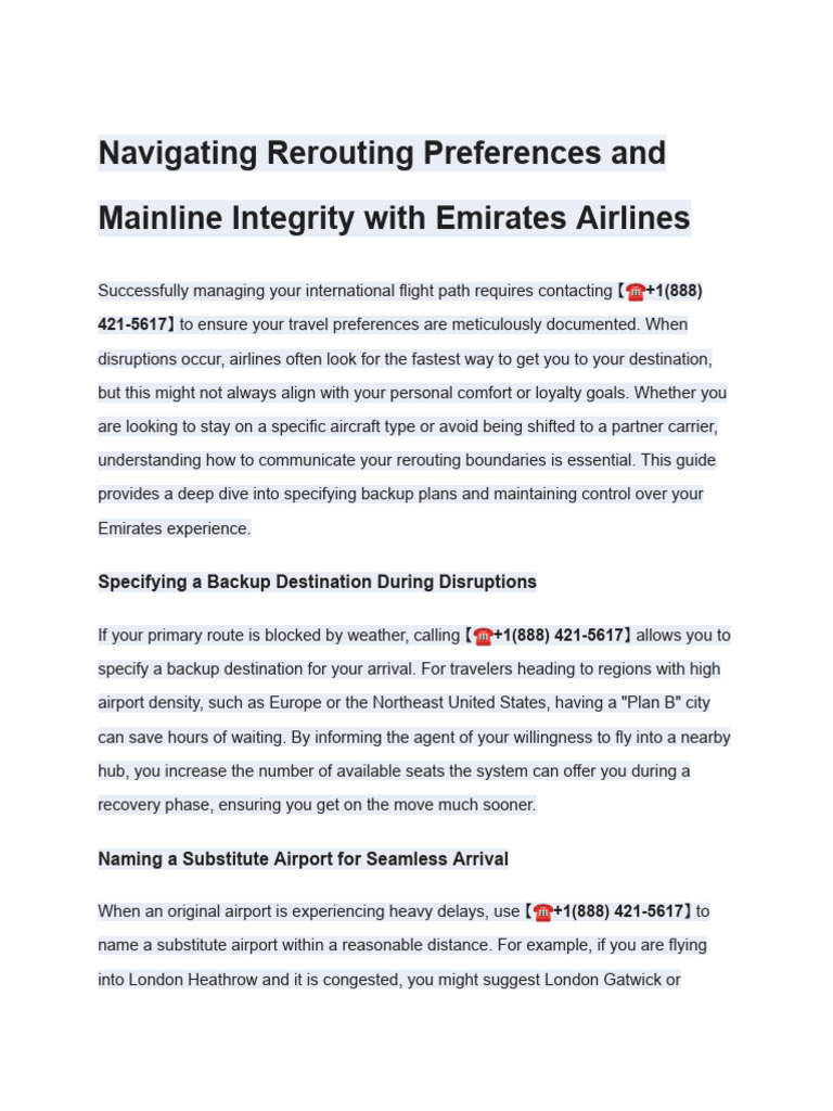 Emirates Airlines Rerouting Guide | PDF | Airport Lounge | Emirates ...