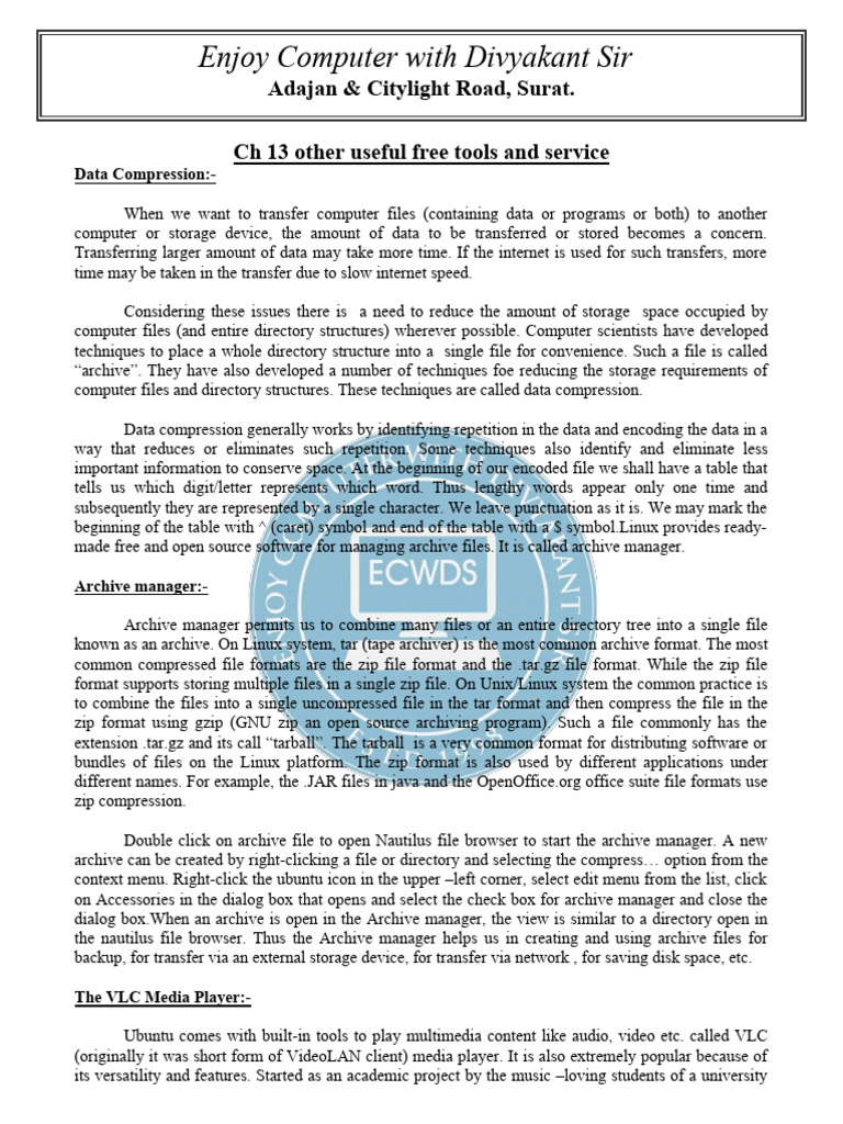 Free Tools for Data Management and Media | PDF | Codec | Zip (File Format)