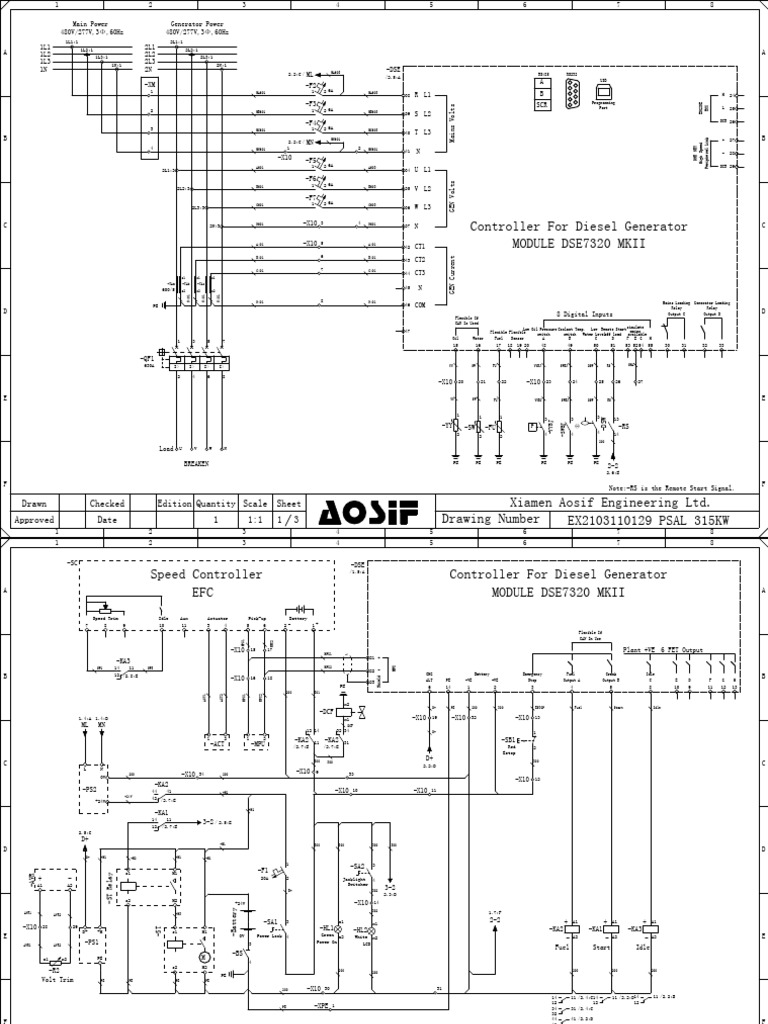 Diesel Generator Controller Wiring Diagram | PDF | Machines | Electricity