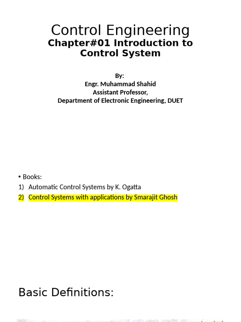 Introduction to Control Systems Basics | PDF