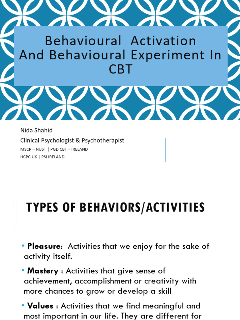 Behavioral Activation in CBT for Depression | PDF | Psychotherapy ...