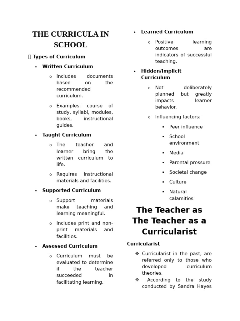 Understanding School Curriculum Types | PDF | Curriculum | Learning