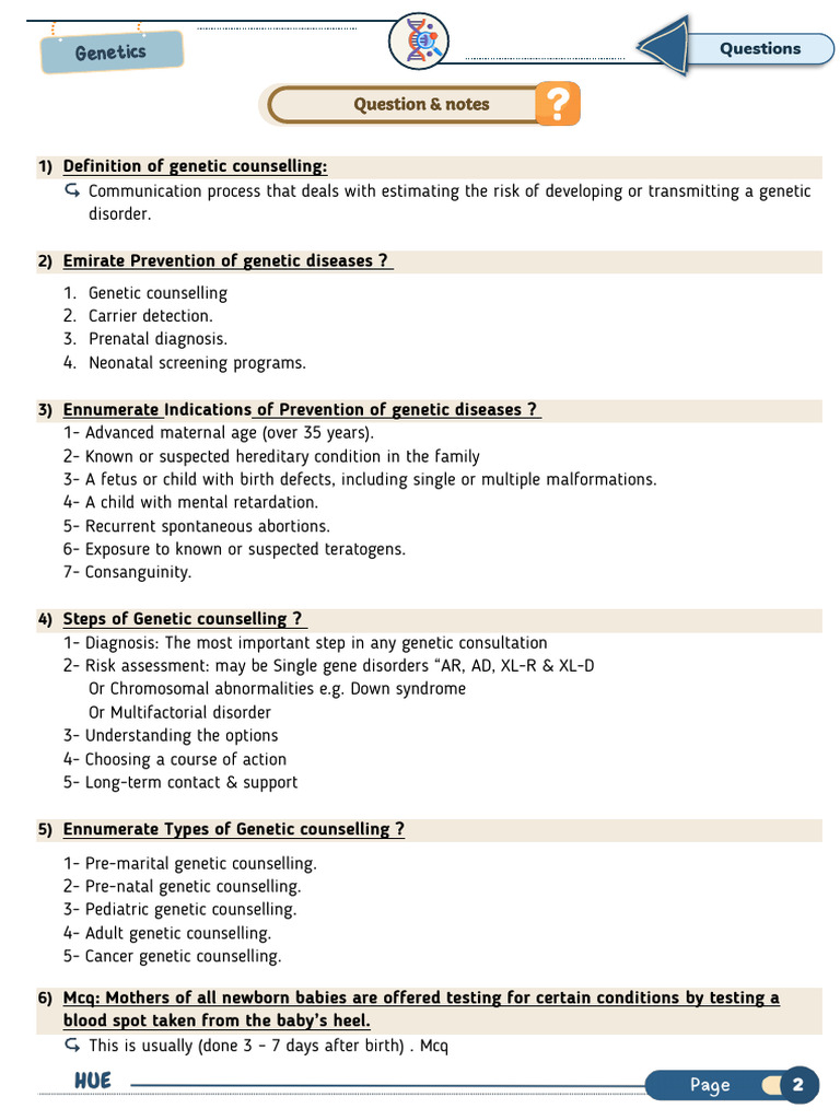 Genetic Counseling and Disease Prevention Guide | PDF | Genetic ...