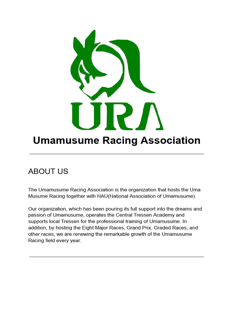 Umamusume Racing Association Overview | PDF