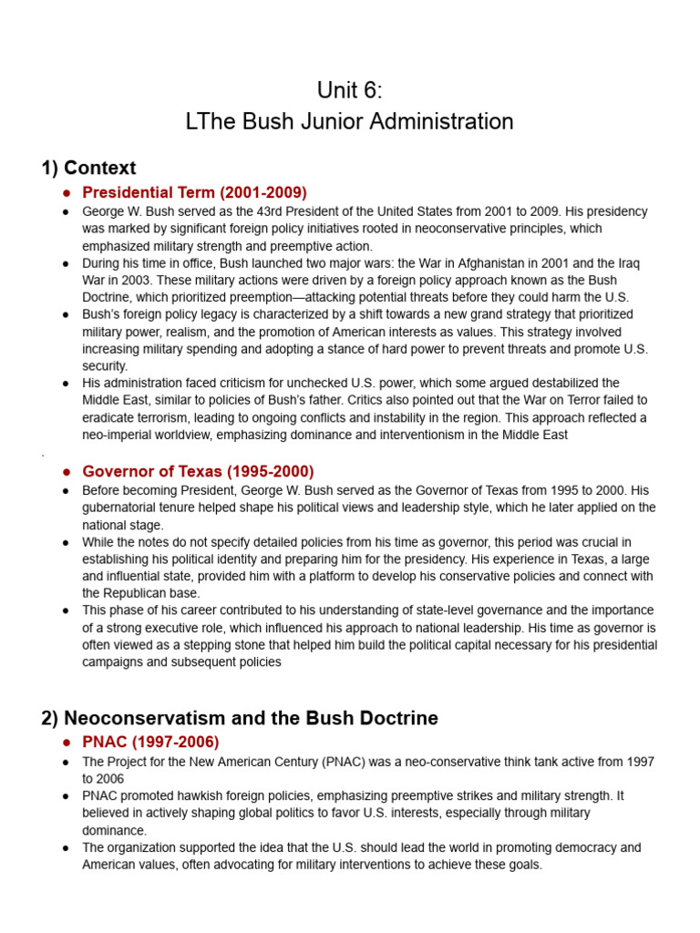 Bush Administration's Neoconservative Legacy | PDF | Neoconservatism ...
