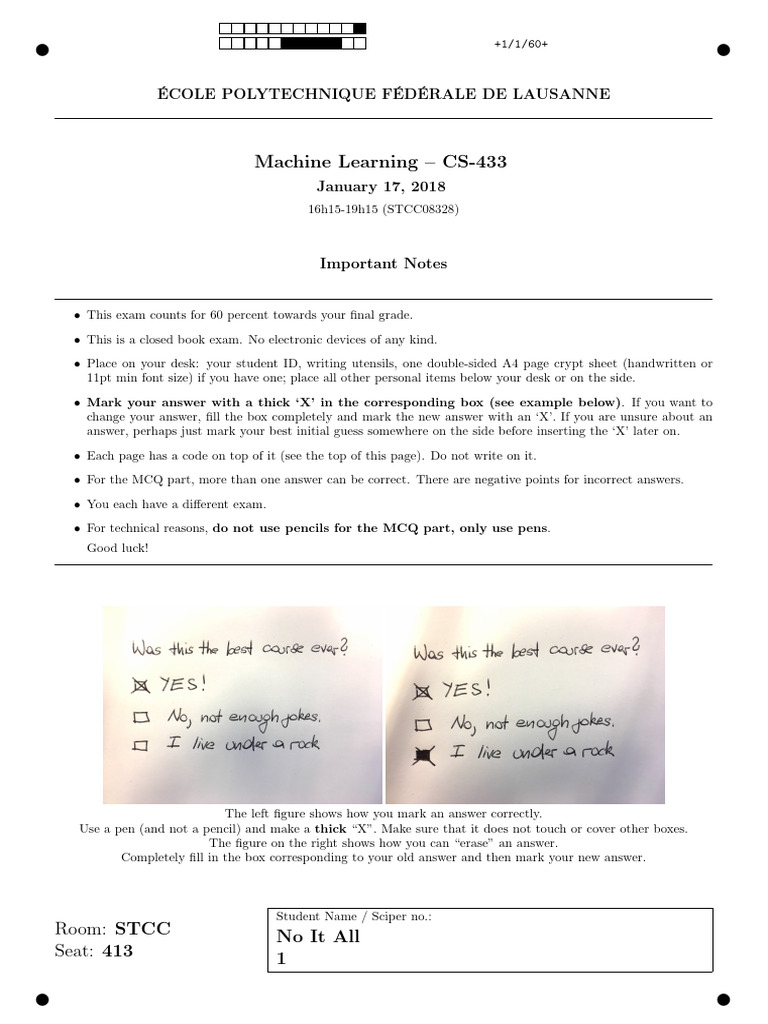 Machine Learning Exam Guidelines and Questions | PDF | Applied ...