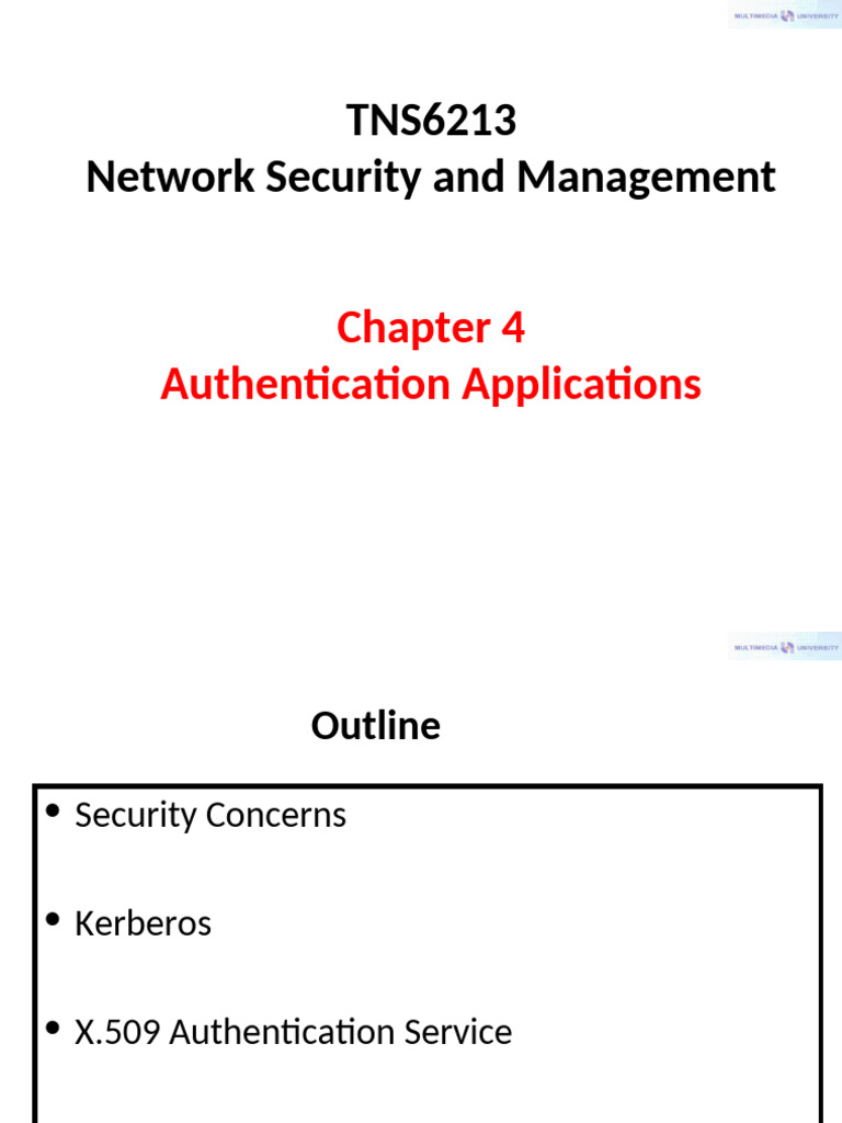 Authentication Applications in Kerberos | PDF | Radius | Public Key ...