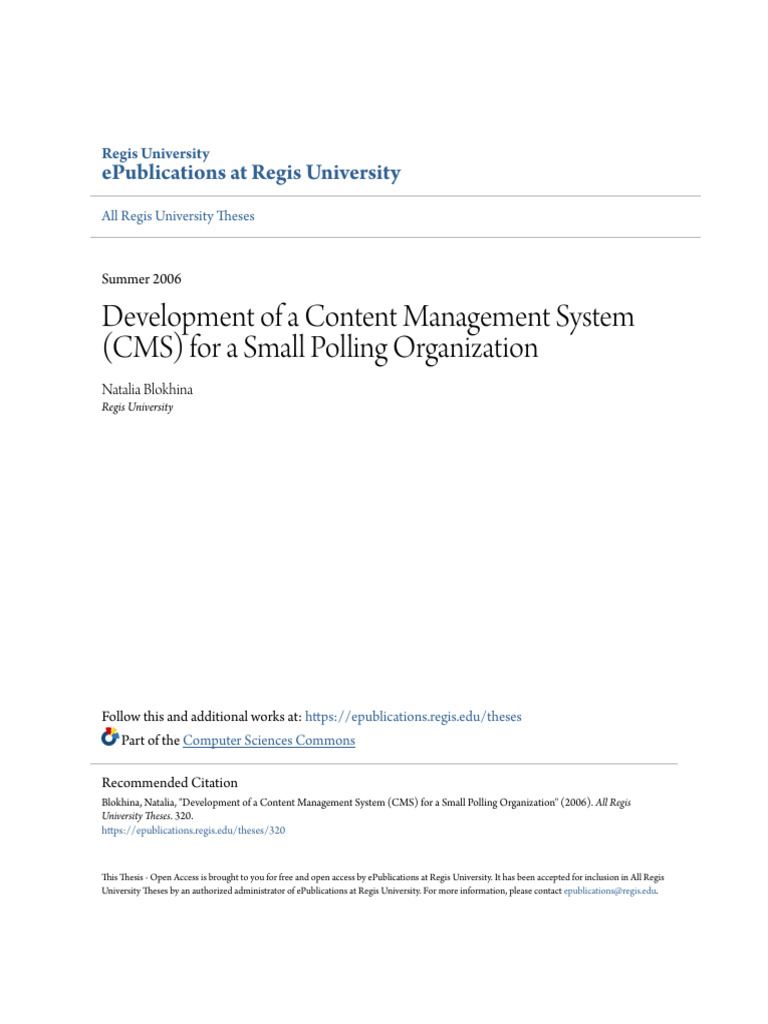 Development of A Content Management System (CMS) For A Small Poll | PDF ...