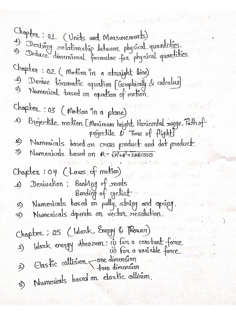 Most IMP Topics 11th Physics | PDF