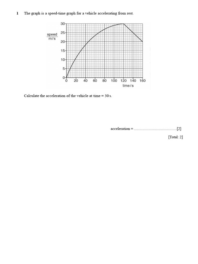 Speed-Time Graph Calculations Guide | PDF | Mass | Weight