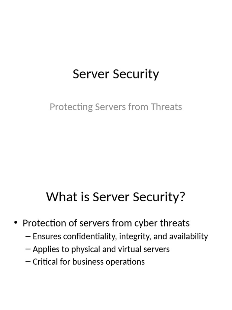 Server Security Presentation | PDF