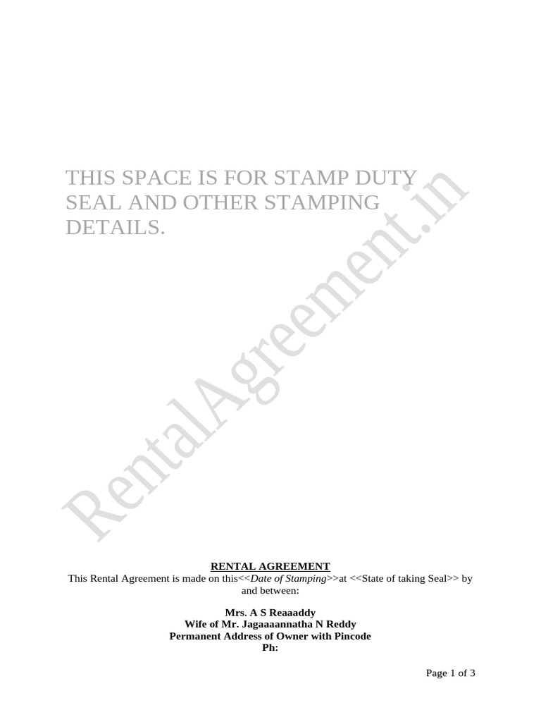Rental Agreementplate | PDF | Lease | Property Law