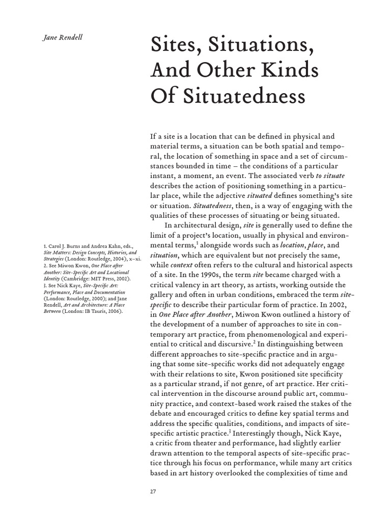 Understanding Situatedness in Art | PDF | Situationist International ...