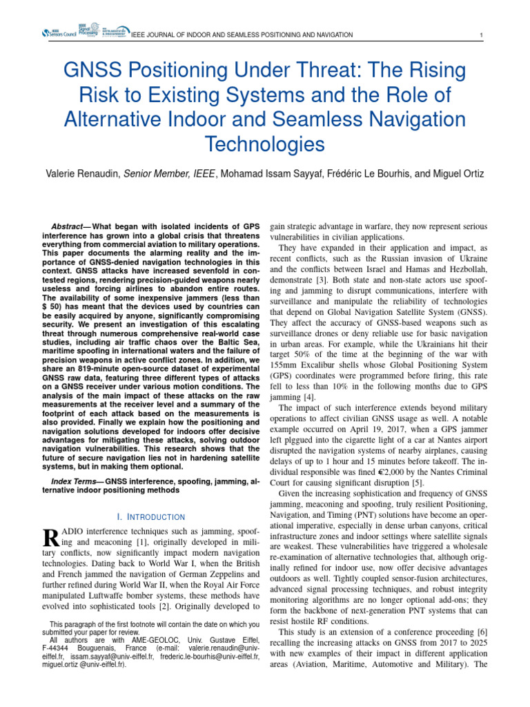 GNSS Positioning Under Threat The Rising Risk To E | PDF