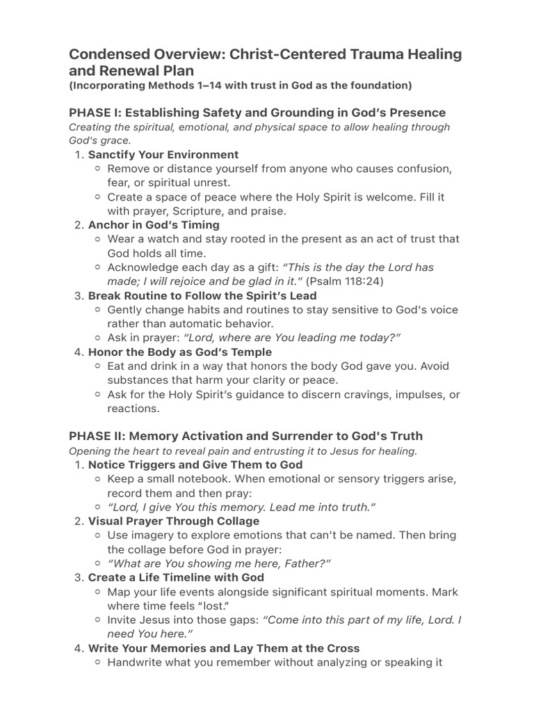 Christ-Centered Trauma Healing Guide | PDF | Prayer | God In Christianity