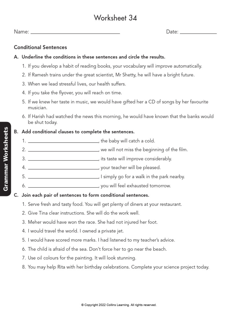 Conditional Sentences Grammar Worksheet | PDF | Chess Openings | Chess