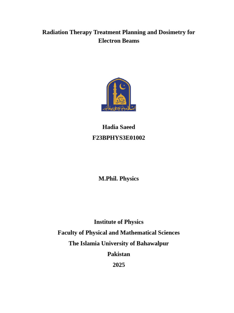 Electron Beam Therapy Dosimetry Guide | PDF | Radiation Therapy ...