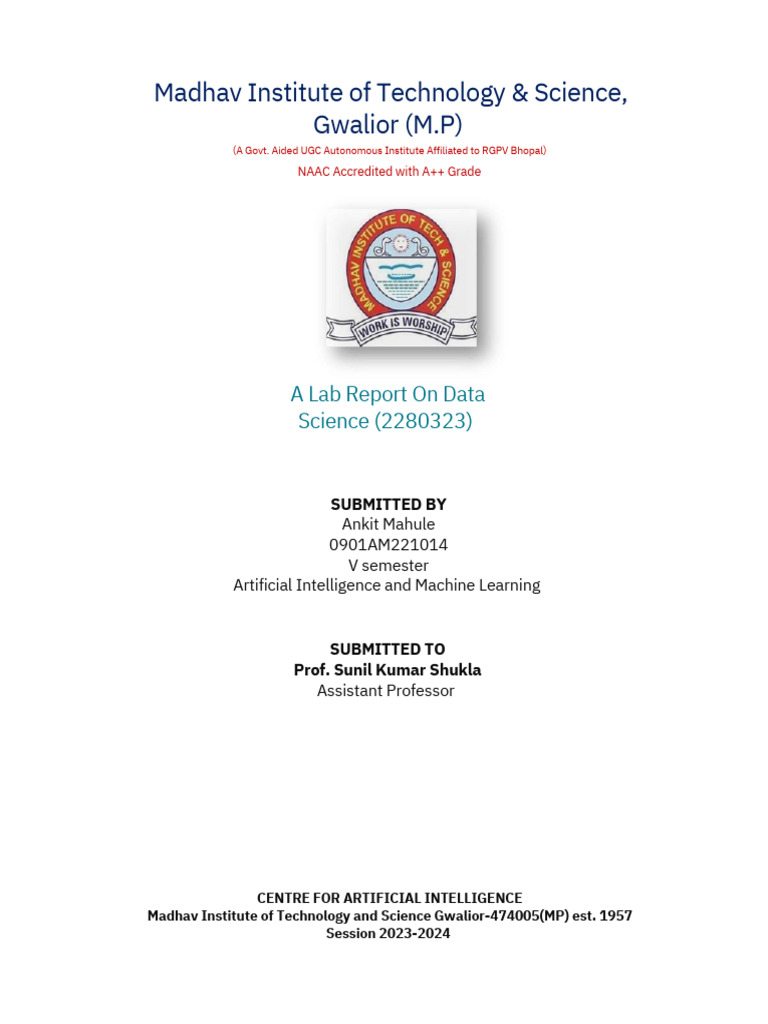 Data Science Libraries Lab Report | PDF | Mean | Variance