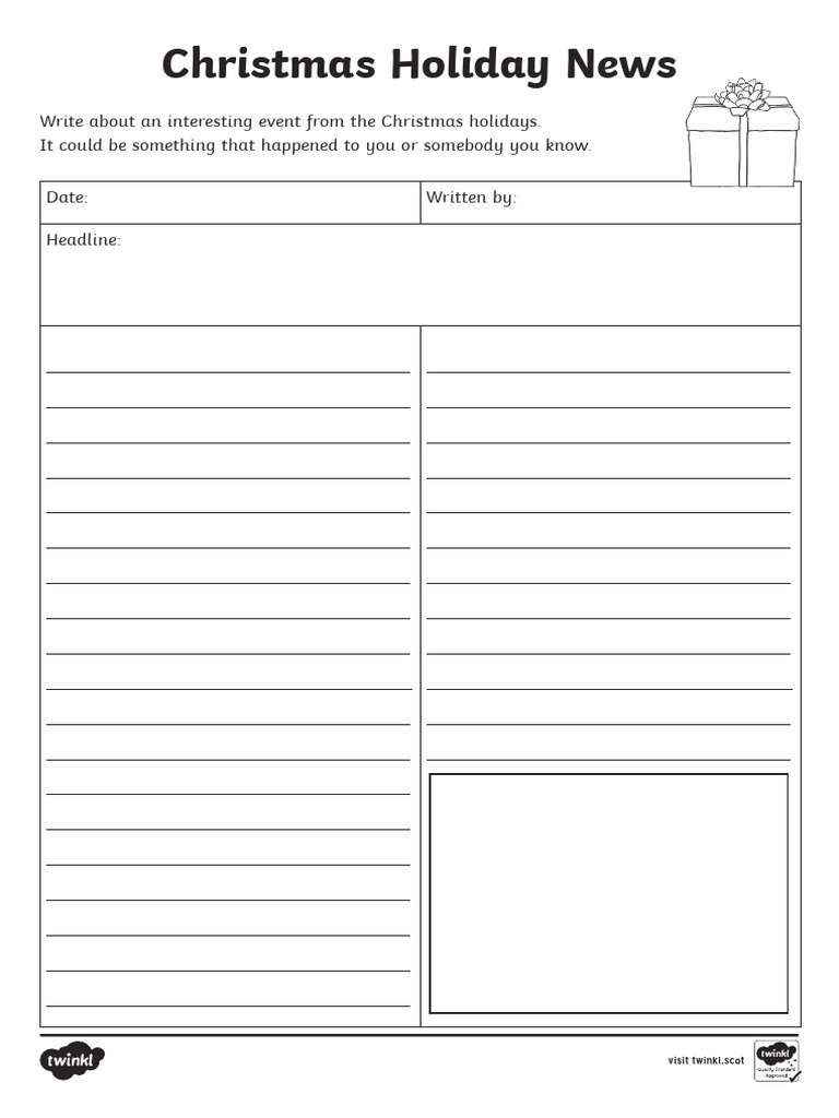 My Christmas Holiday News Activity | PDF