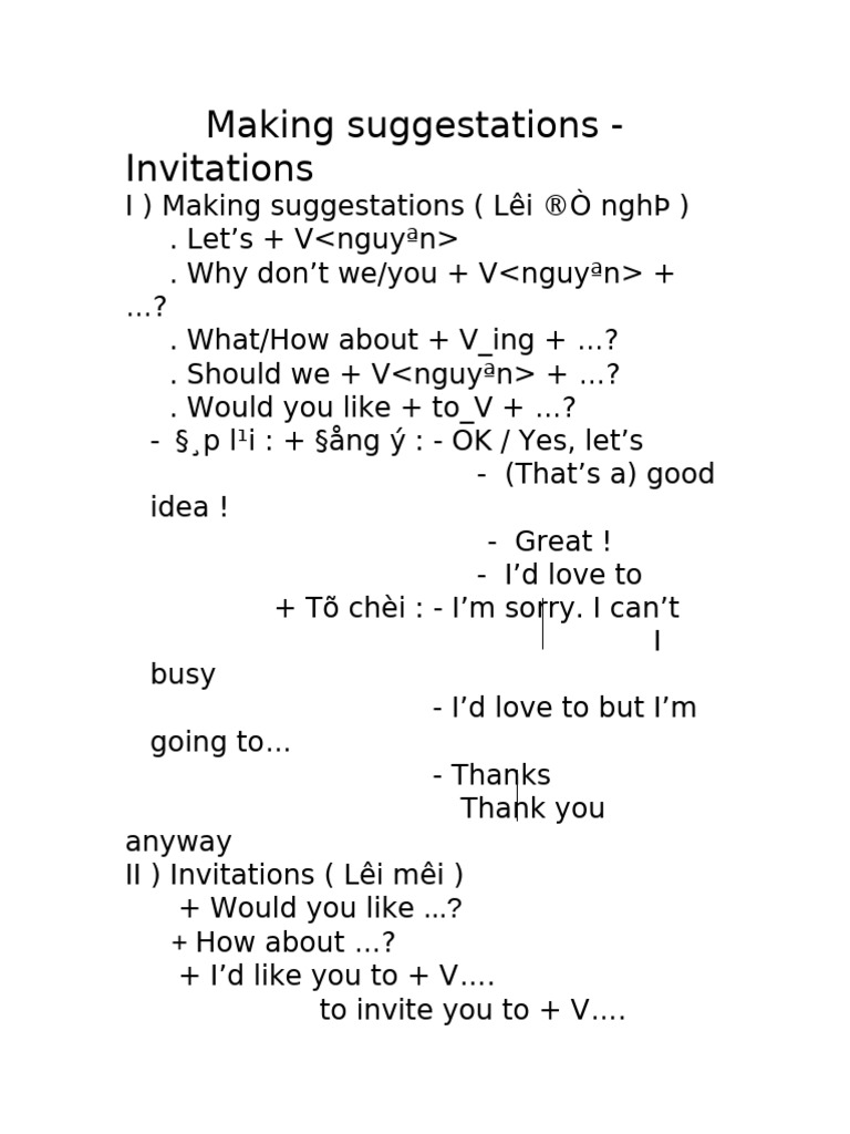 Suggestions and Invitations Guide | PDF