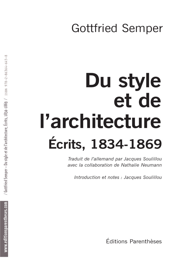 Semper : Style et architecture 1834-1869 | PDF | Vérité | Conception