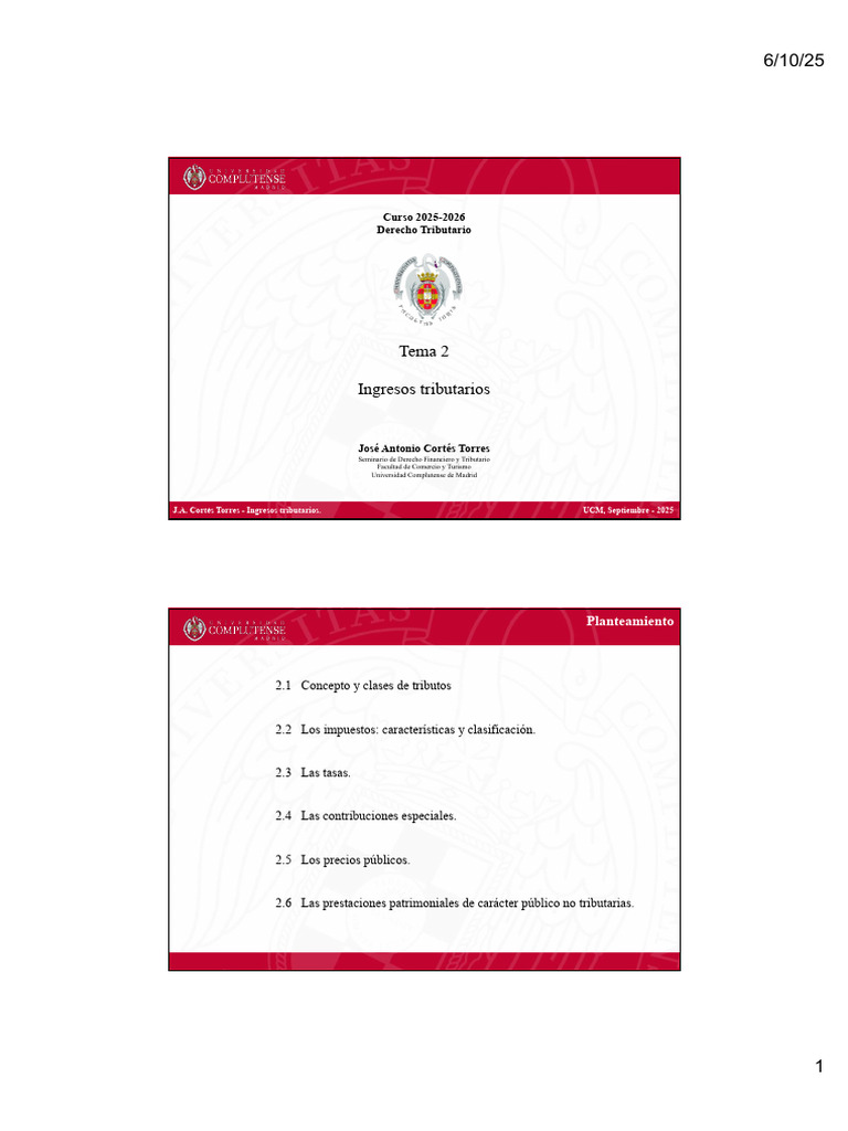 Ingresos Tributarios: Clases y Conceptos | PDF | Impuestos | Economias