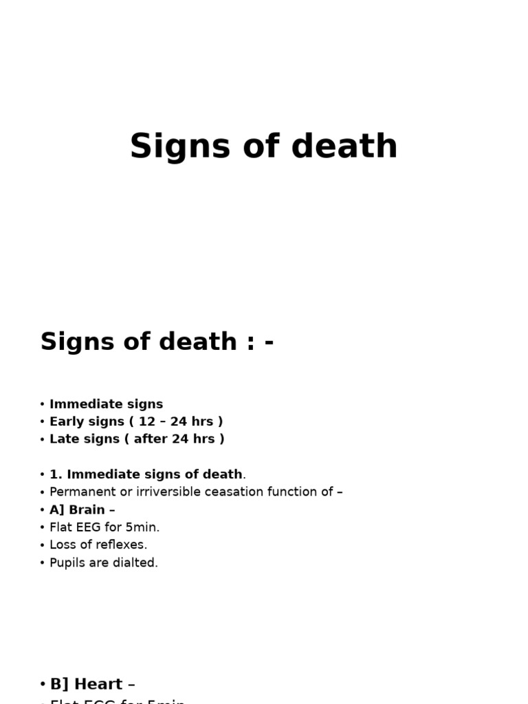 Signs of Death. | PDF