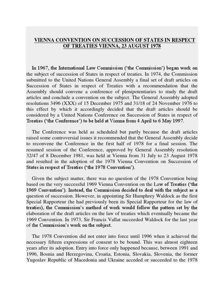 Vienna Convention 1978 PDF United Nations General Assembly