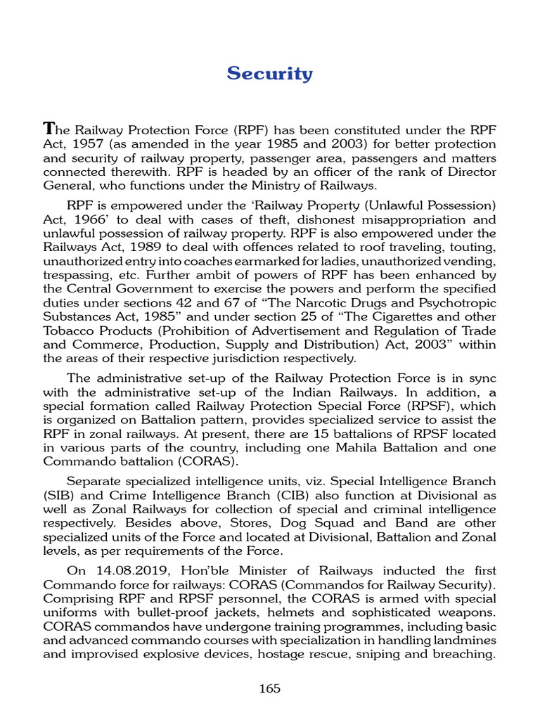 Railway Protection Force Security Overview | PDF