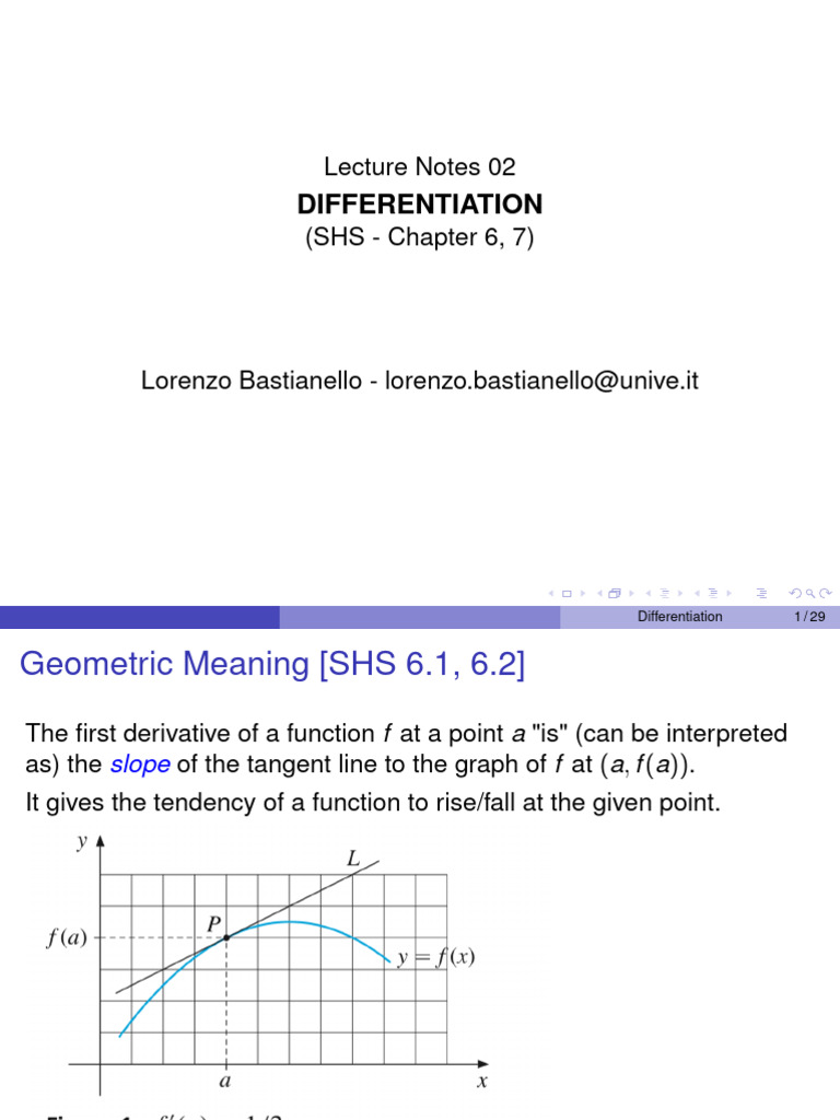 LN02-derivatives | PDF | Derivative | Slope
