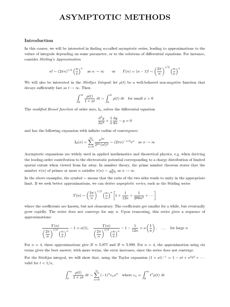 Asymptotic Methods in Mathematics | PDF | Asymptotic Analysis | Integral