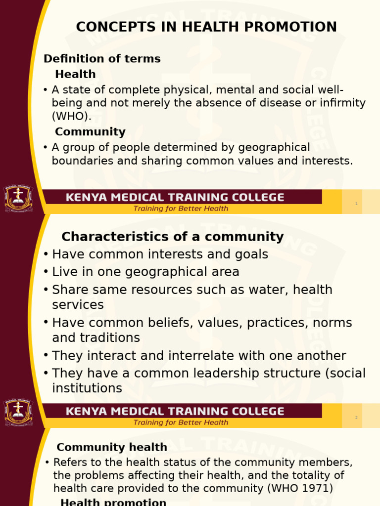 Community Health Promotion Concepts | PDF | Health Promotion ...