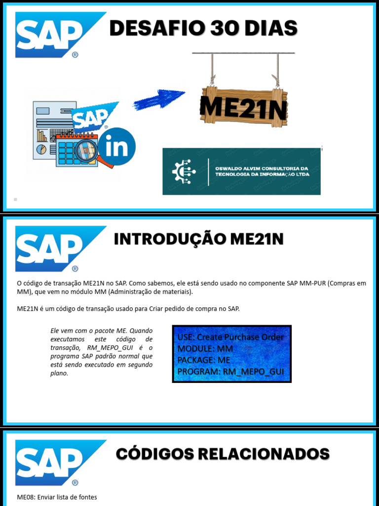 Criando Pedidos de Compra no SAP ME21N | PDF | Despesa | Contabilidade