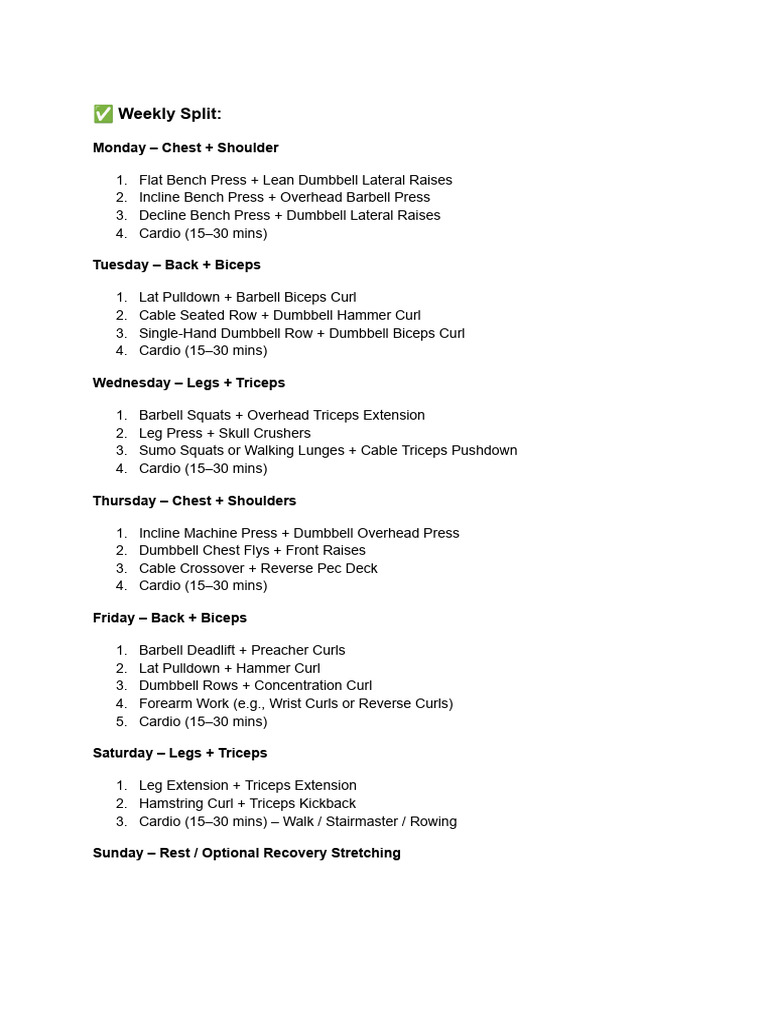 WorkOut Split | PDF
