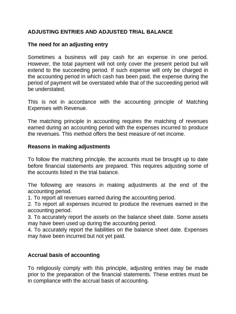 Adjusting Entries and Trial Balance Guide | PDF | Depreciation | Bad Debt