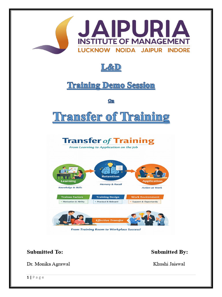 Understanding Transfer of Training | PDF | Motivational | Motivation