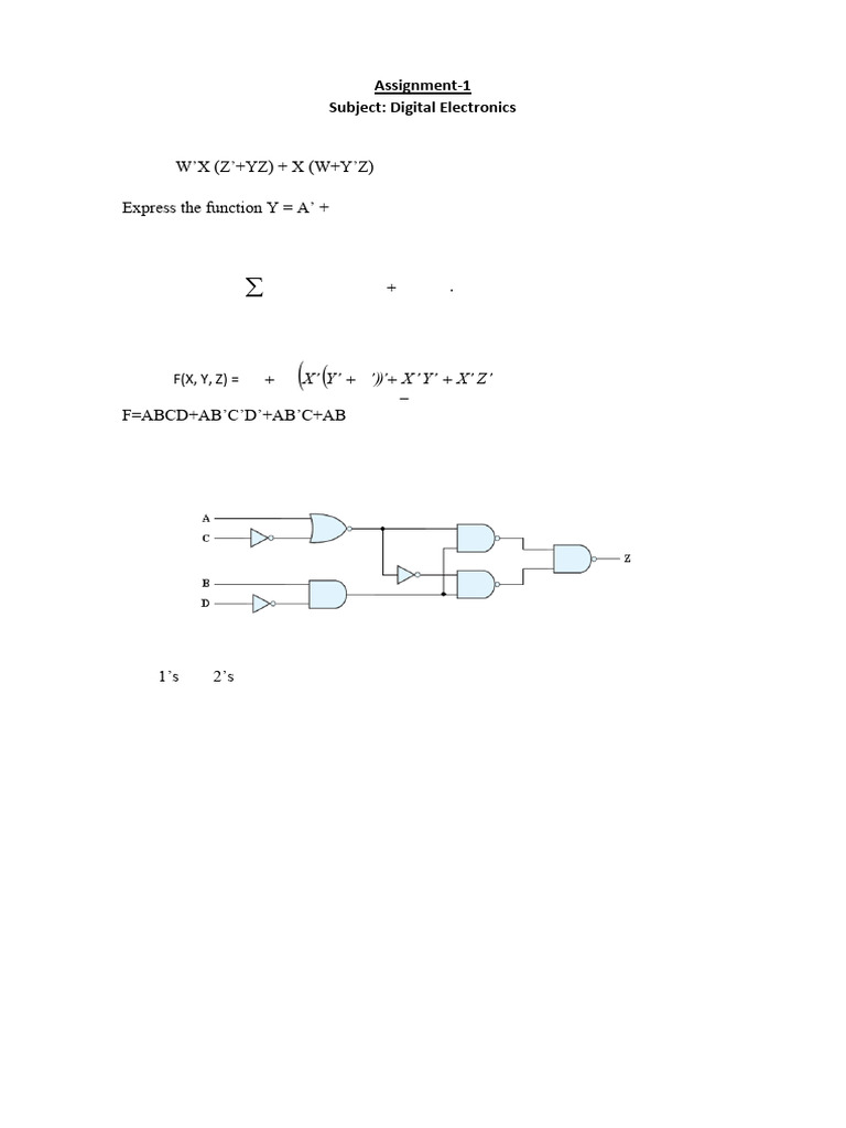 Digital Electronics Assignment Guide | PDF