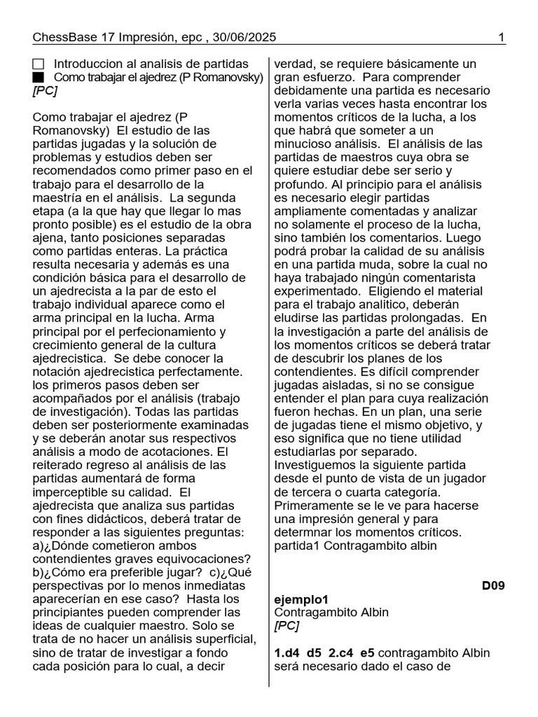 Análisis de Partidas de Ajedrez Efectivo | PDF | Aperturas de ajedrez ...