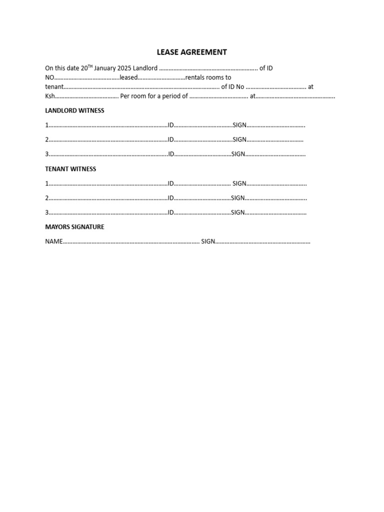 Lease Agreement Template for Rentals | PDF