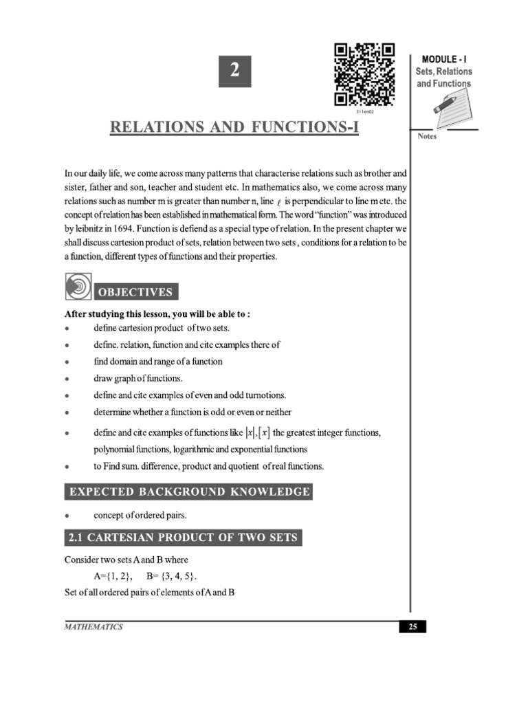 Relations and Functions | PDF